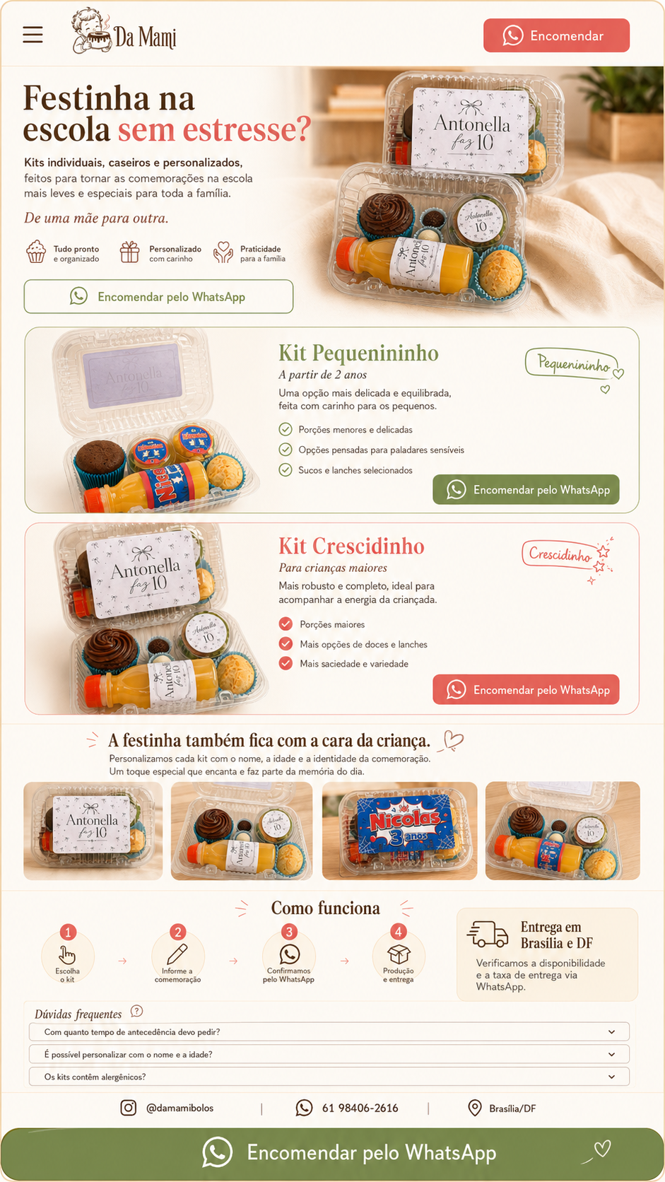 Kit escolar real e personalizado Da Mami